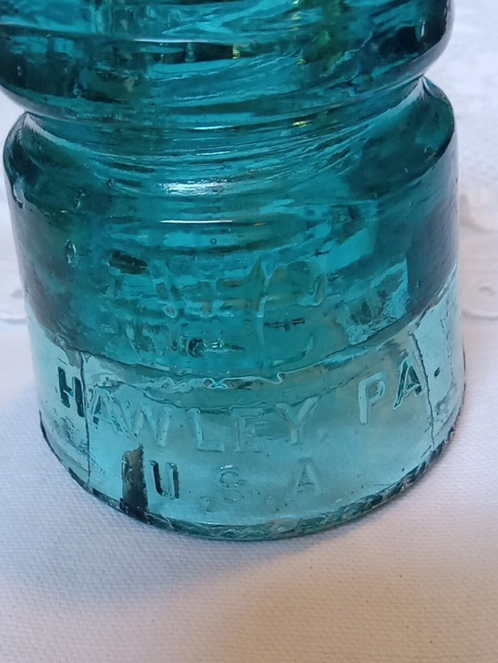 Antique Aqua Glass Insulator - Picture 4 of 4
